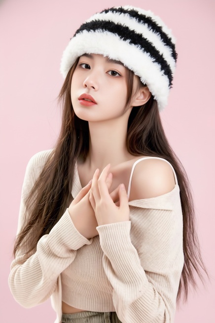 把那个帽子戴到另一个美女头上预览效果