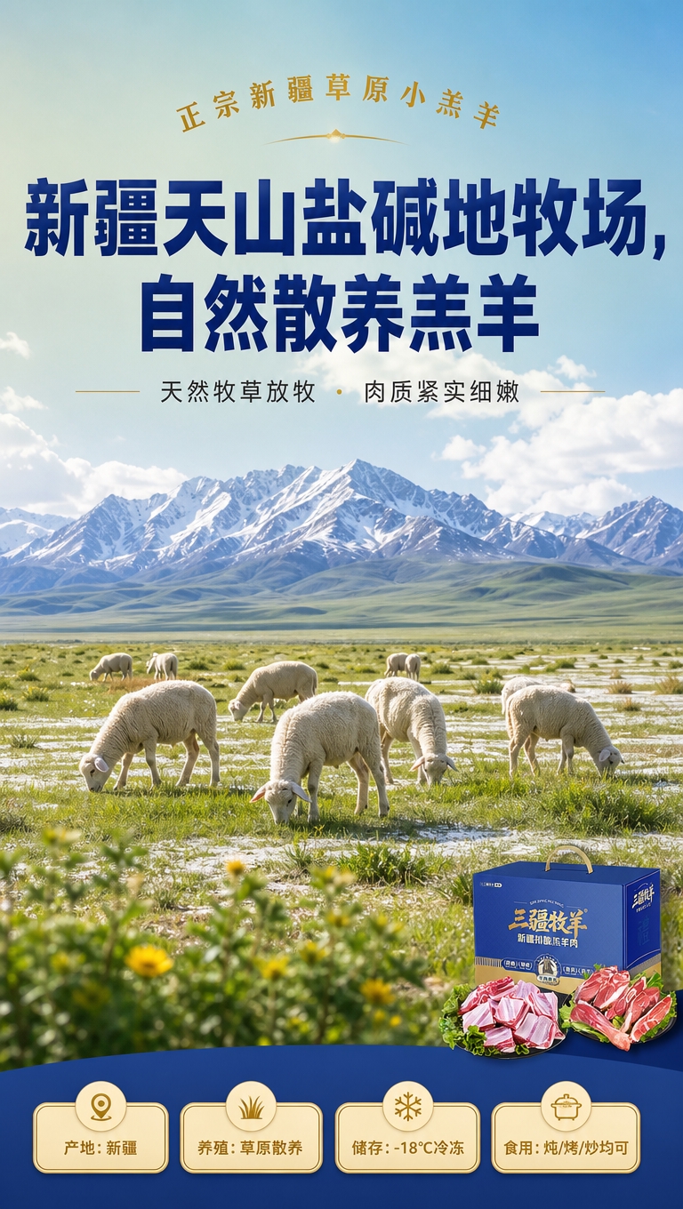 [商品] 使用【图1】中的羊肉产品作为右下角点缀小图；保留羊肉… - 图片创意预览