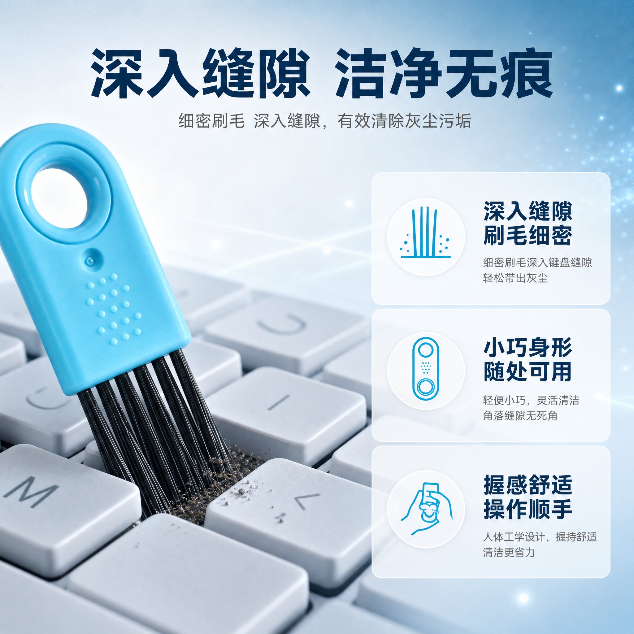 [主图-2] 核心卖点功能演示图，展示清洁刷深入缝隙的清洁效果… - 图片创意预览