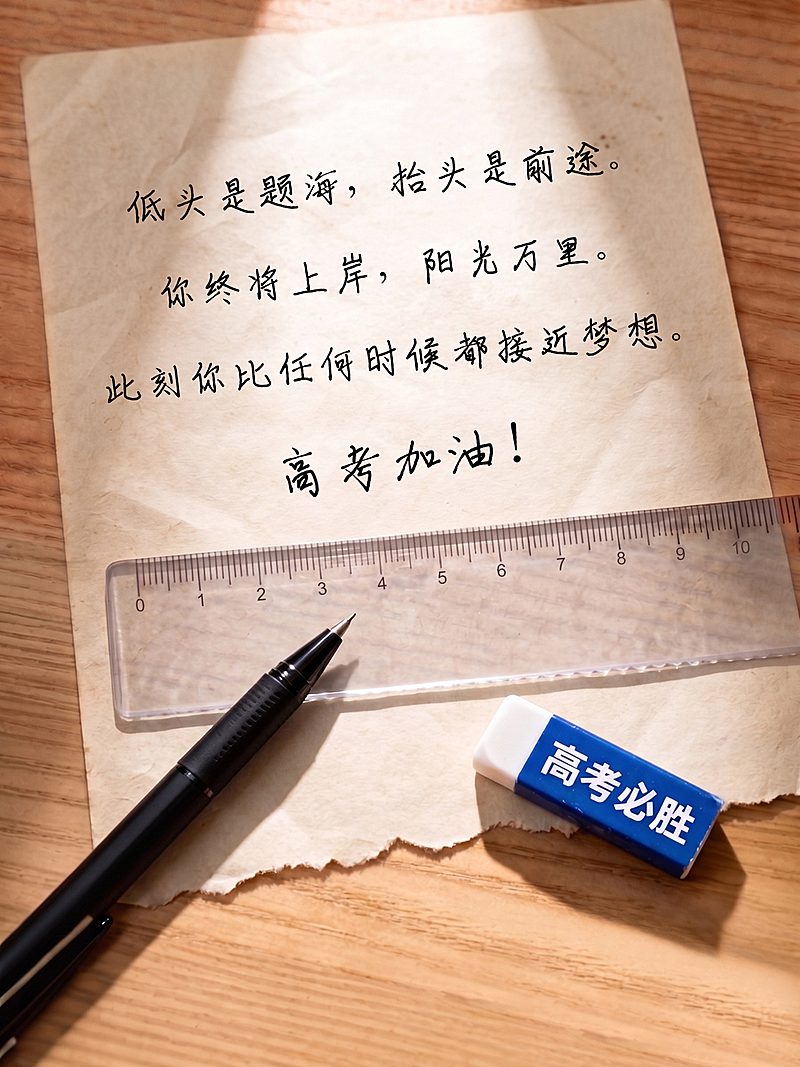 高考高中学校考前加油金榜题名手写正能量语录小红书封面海报
