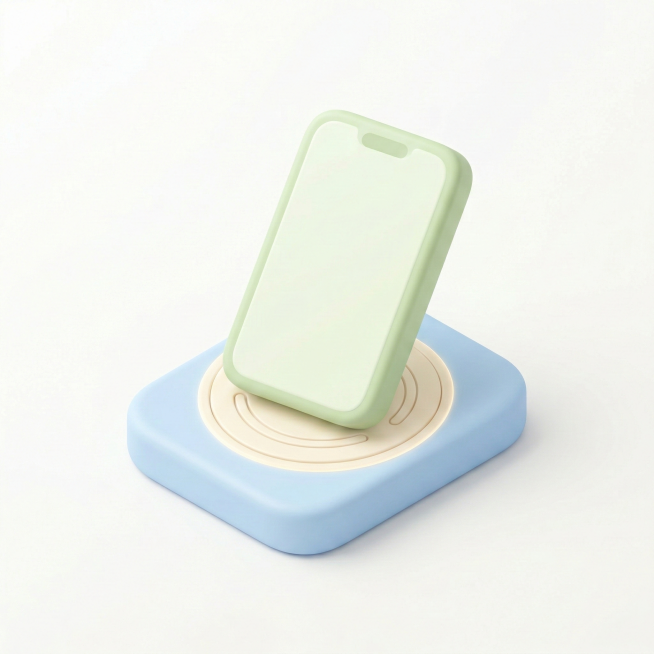 将当前桌面充电器icon改为精美扁平风，采用柔和马卡龙配色，造型圆润简洁，添加细腻光影质感，突出现代简约的设计感预览效果