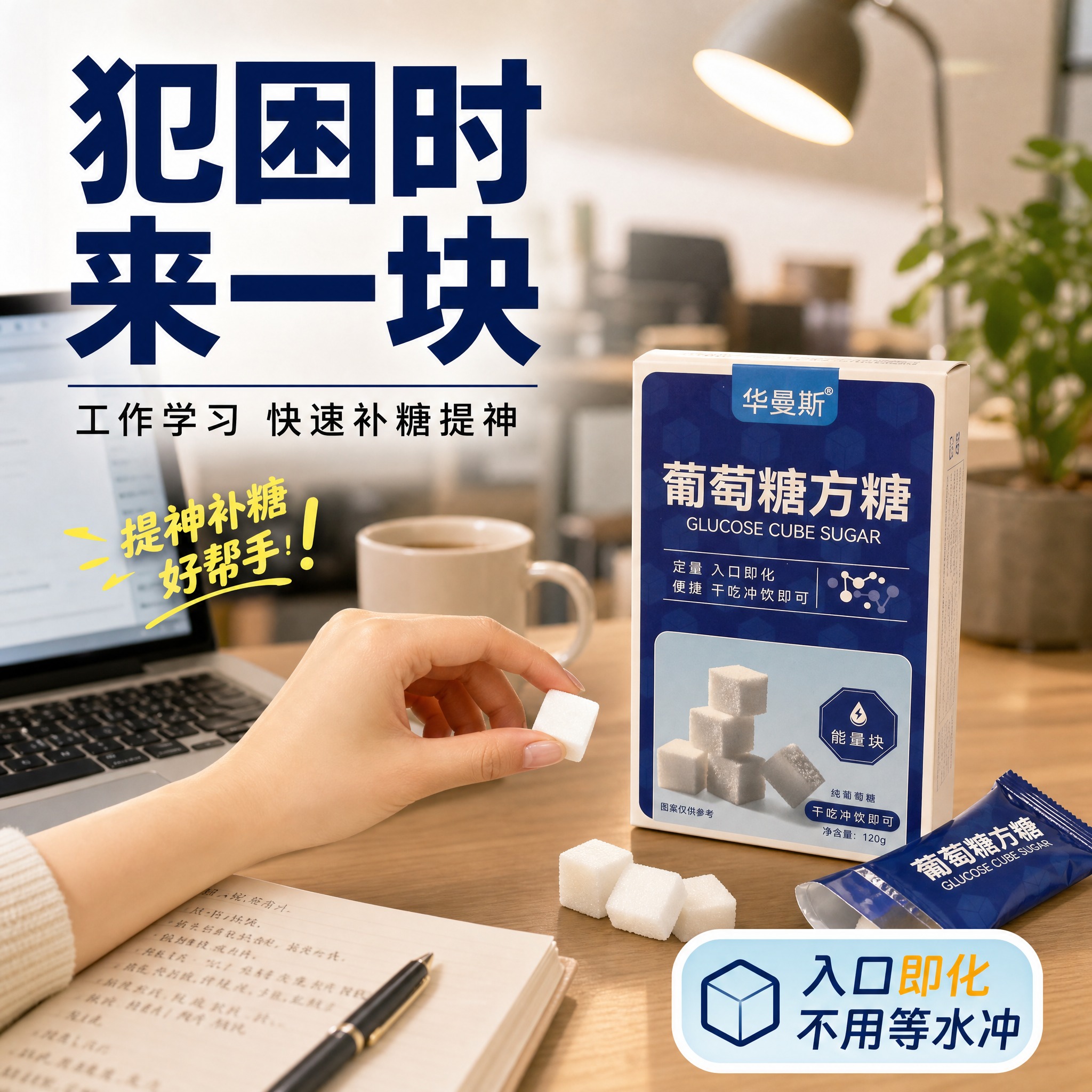 [主图-6] 办公学习场景 提神补糖场景图。 [统一基调] 抖… - 图片创意预览