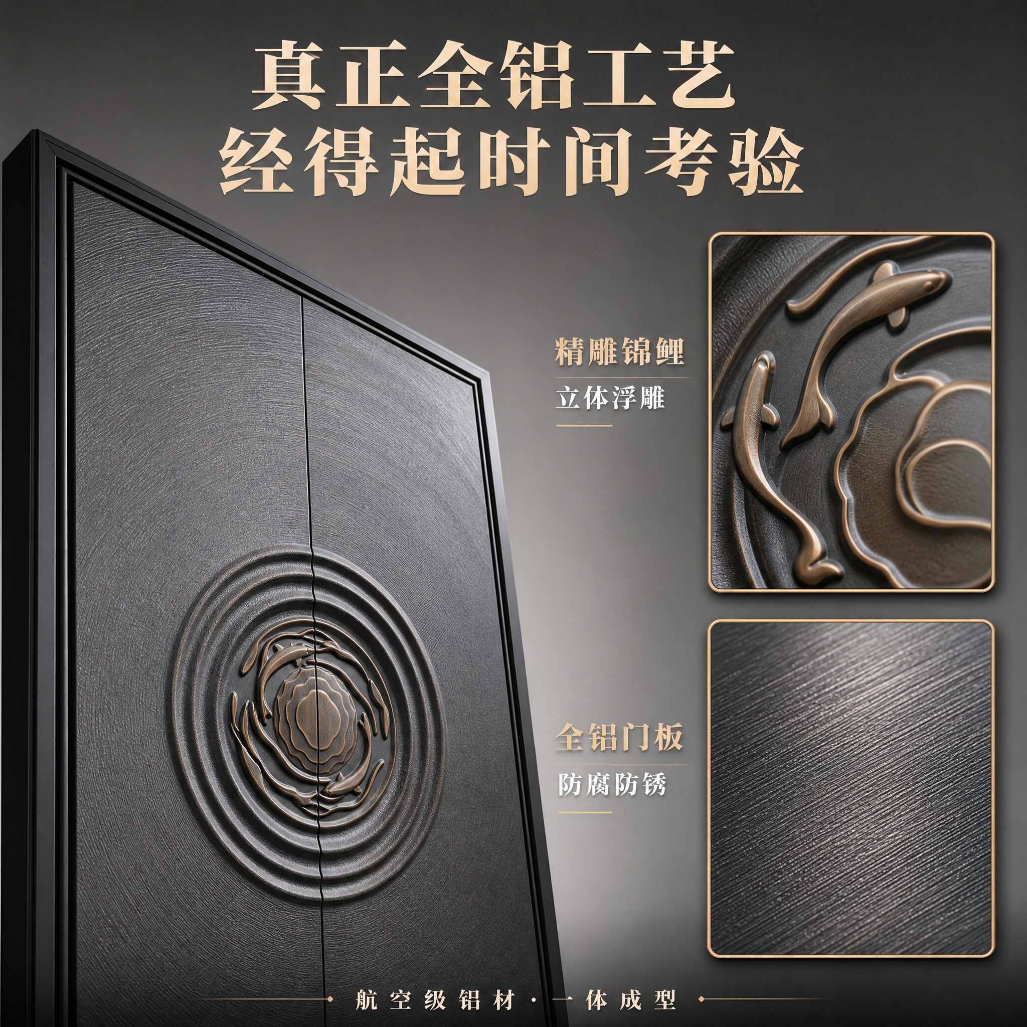 [主图-3] 臻尚铂门 如鱼得水九鱼款全铝别墅大门 材质工艺细… - 图片创意预览