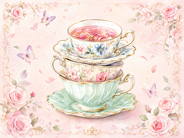 为图中画面中心主体补充洛可可少女插画风格背景，包含淡粉色渐变背景，飞舞粉紫蝴蝶、花瓣、绿叶，少量金色闪粉点缀，四周蔷薇花卉边框，洛可可少女风，柔和通透，高清精致，浪漫治愈，高清8k，明亮光影柔和自然，背景简洁不抢主体，画面完整和谐，不改变原有插图，整体画面风格统一