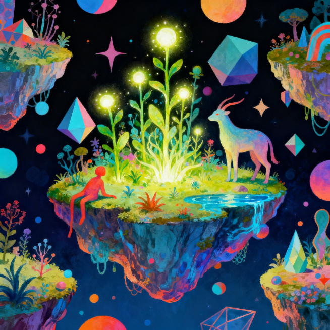 创意插画，充满想象力的艺术画面，构图新颖独特，色彩鲜艳丰富，细节丰富，风格独特具有设计感预览效果