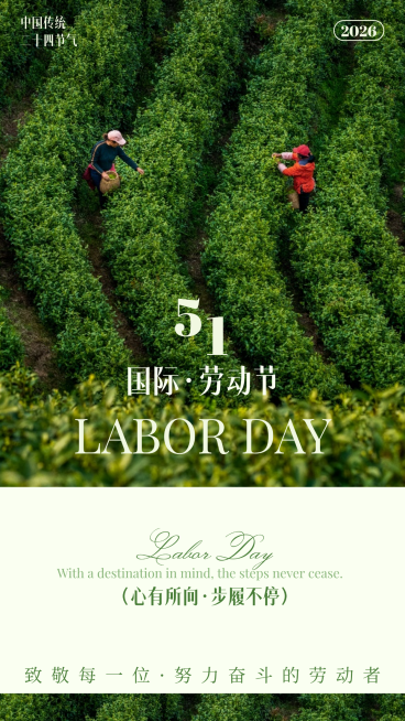 五一劳动节简约质感节日祝福宣传竖版海报预览效果