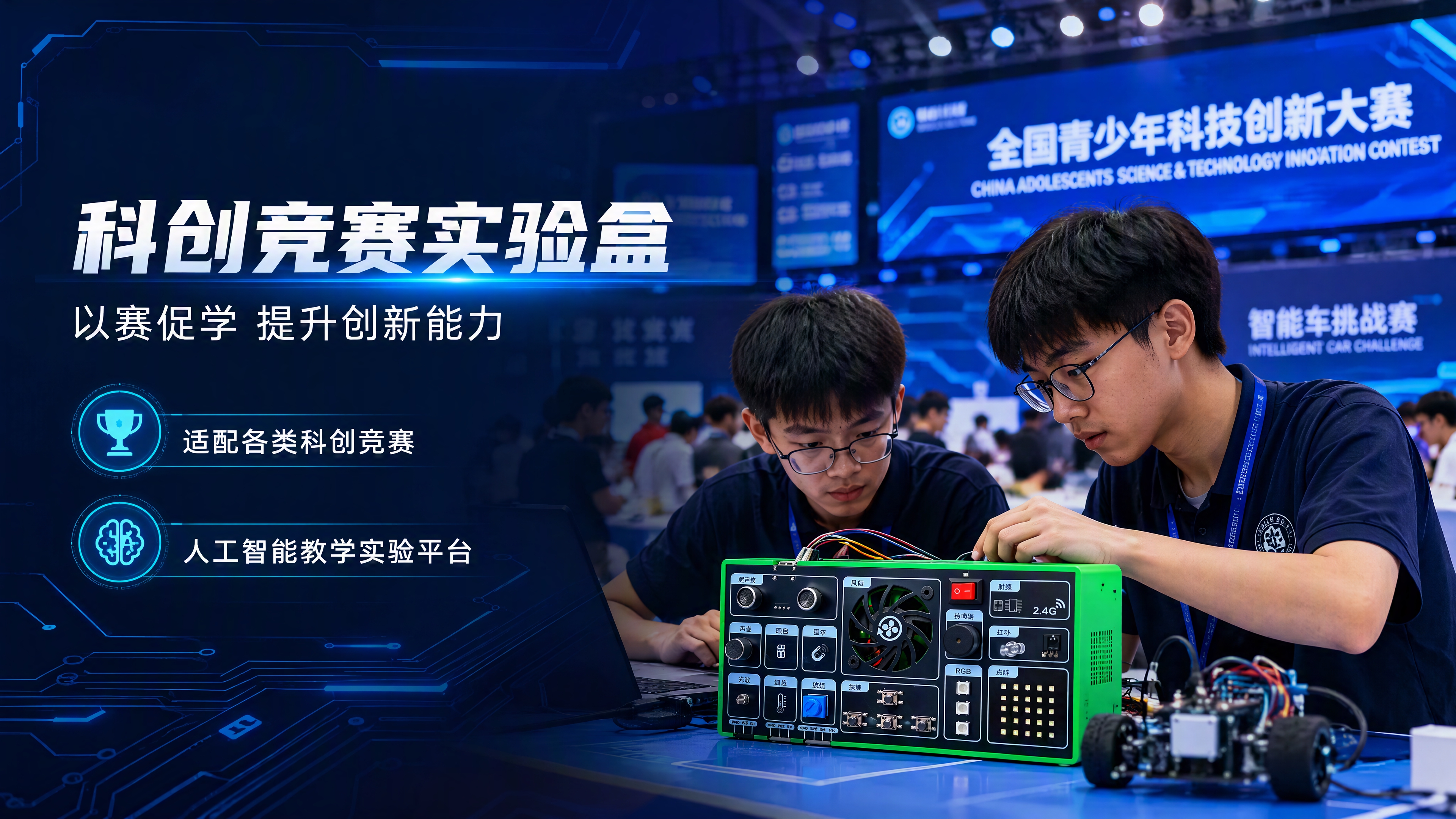 基于图1产品，生成详情页第10张：科创竞赛实验盒。竞赛场景，学… - 图片创意预览