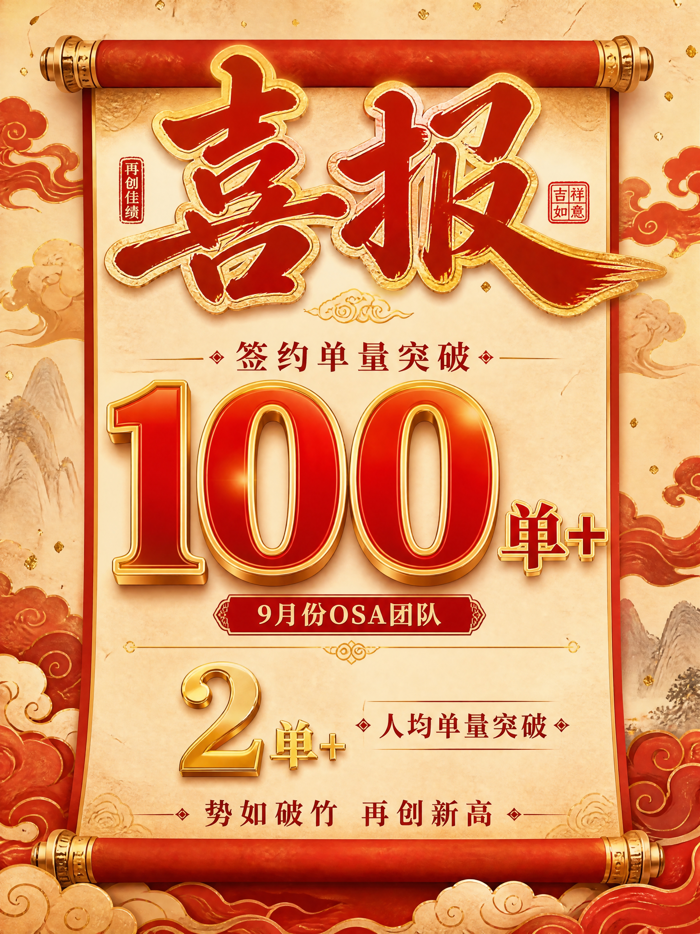 商业设计质感 画面精致高级 文字清晰锐利。一张数据报喜型喜报海… - 图片创意预览