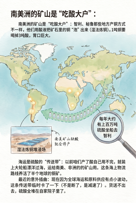 参考上传图片的水彩插画风格，生成小红书风格世界地图插画，采用低饱和度的蓝绿色块表示海洋，陆地为浅卡其色。重点突出南美洲西海岸（智利、秘鲁）和非洲中部，用微光高亮圈出。从东亚大陆沿海岸线画出一条宽宽的、预览效果