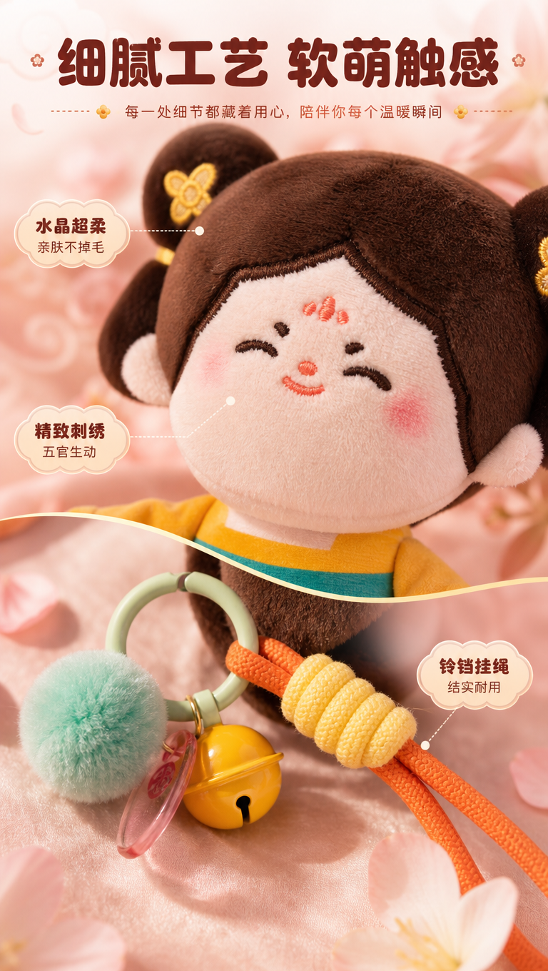 [商品] 使用【图3】挂绳细节 + 【图4】玩偶正面；保留绿色… - 图片创意预览