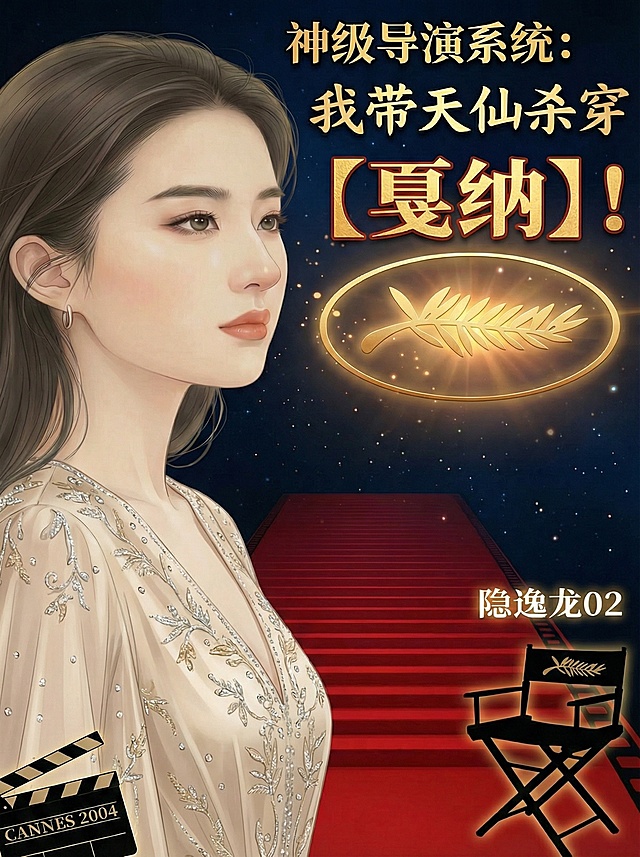 保留女主脸部、现有文字排版和背景元素，将女主的白色素淡礼服更换为高雅清丽、契合戛纳得奖场景的礼服