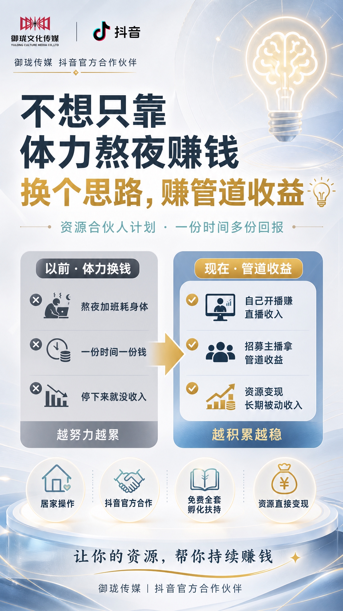 一张竖版9:16的朋友圈资源合伙人招商海报，女性友好轻招商风格… - 图片创意预览
