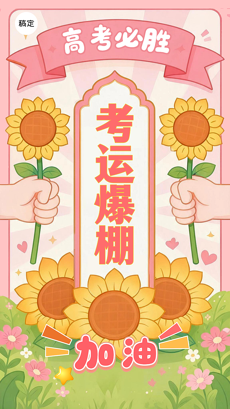 高考幸运签鼓励今日签文海报