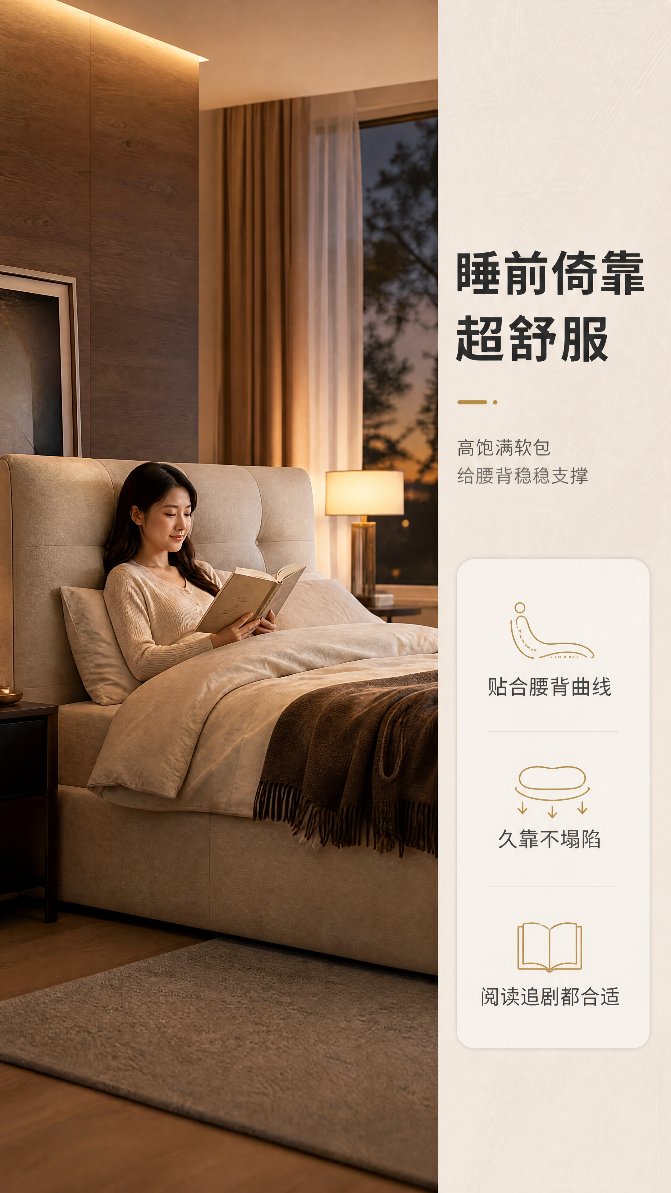 [商品] 使用【图1】现代简约软包床头双人床；保留床头高饱满软… - 图片创意预览