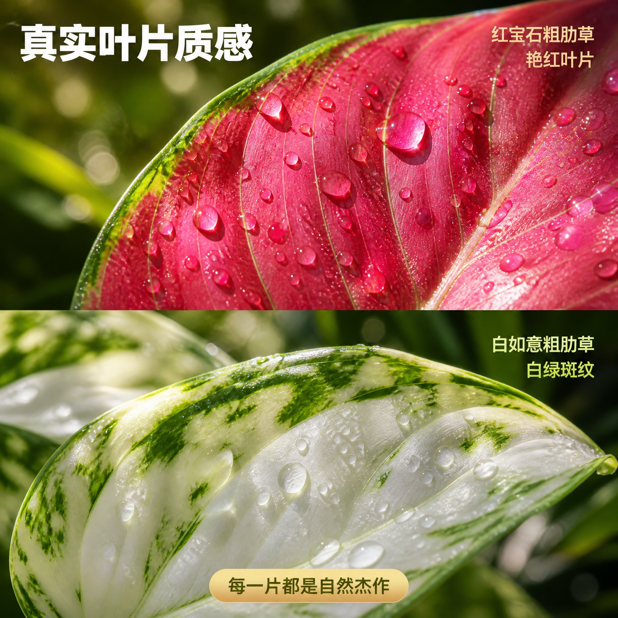 [主图-4] 粗肋草叶片细节特写 质感展示主图 [统一基调]… - 图片创意预览