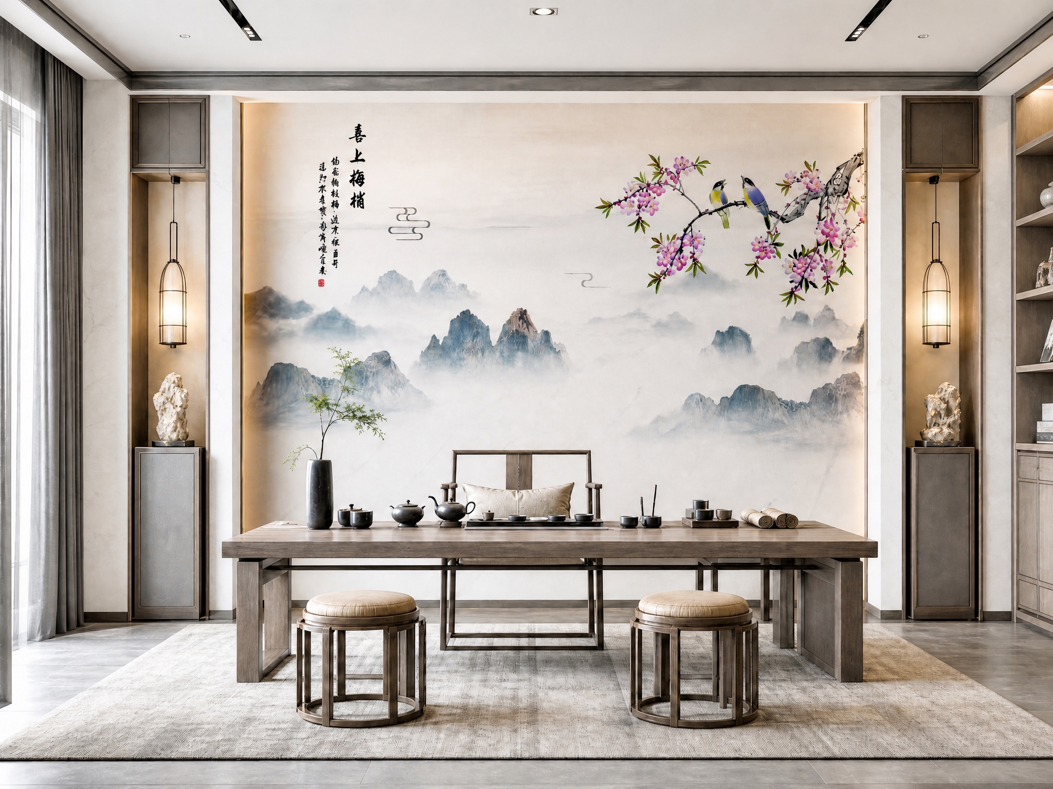 提高整张图的整体亮度，让画面更明亮通透；同时提高背景墙图案的色… - 图片创意预览