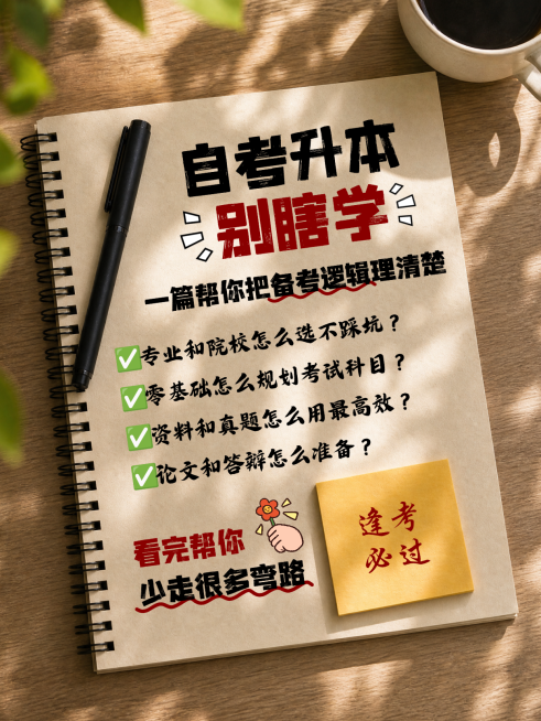 专升本学习技巧指南分享手账风小红书封面预览效果