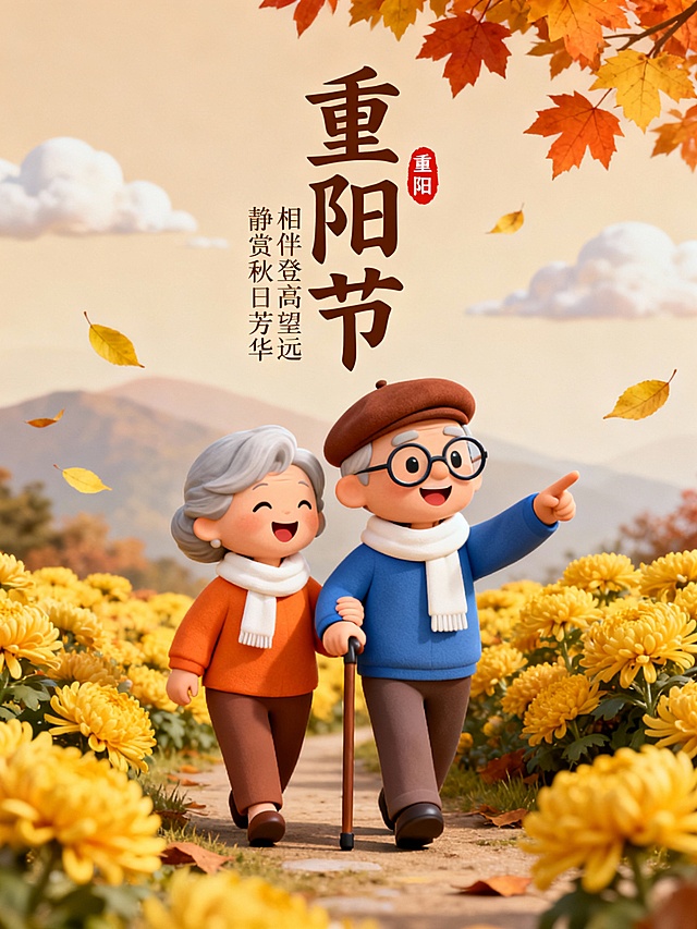 重阳节海报，重阳节