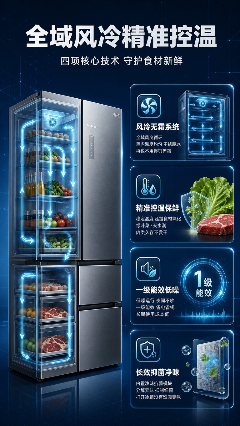 [商品] 使用【图1】风冷无霜变频多门冰箱；保留银灰色金属拉丝… - 图片创意预览