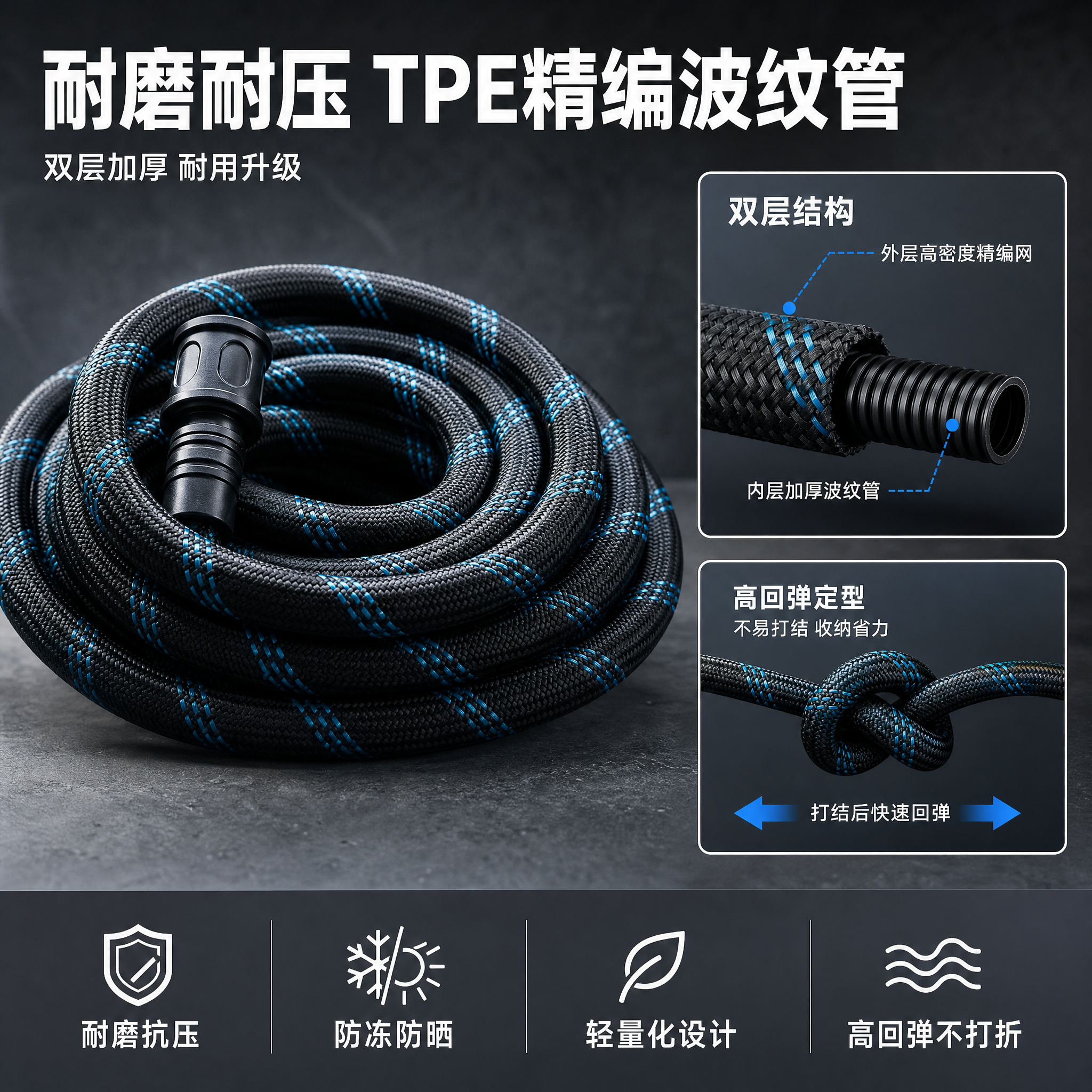 [主图-3] TPE精编波纹管材质工艺细节特写图 [氛围风格]… - 图片创意预览