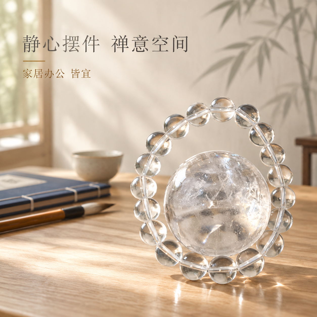 [主图-4] 场景展示 白水晶球家居办公场景摆放效果 禅意空间… - 图片创意预览