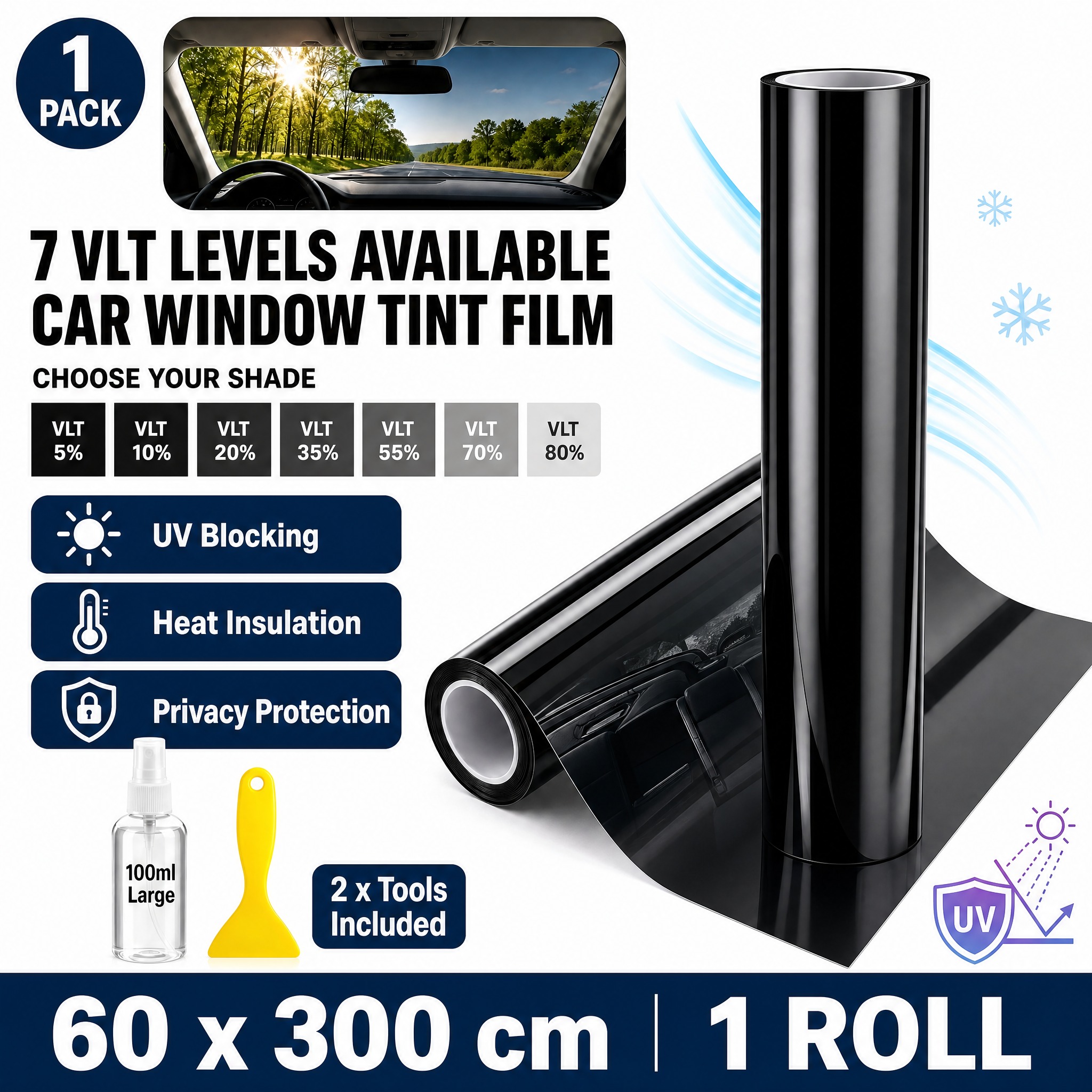 [单张主图] 汽车车窗隔热膜（Car Window Tint… - 图片创意预览