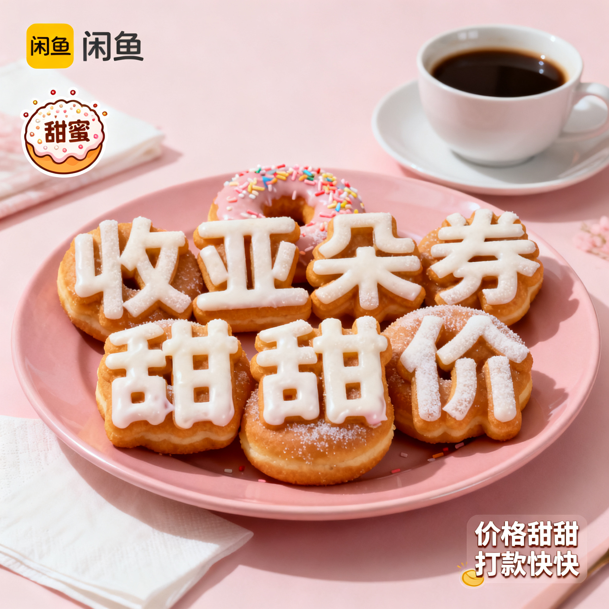 写实摄影风格，ins清新风闲鱼大字封面，主题为长期回收亚朵升房… - 图片创意预览