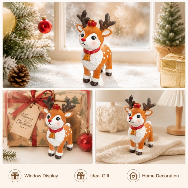 [Main Image 4] Multi-scenario adaptation display of Christmas Reindeer Ornament.
[Atmosphere Style]预览效果