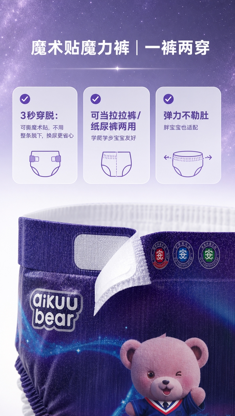 [商品] 使用【图1】AIKUU BEAR爱酷熊婴儿魔力裤；提… - 图片创意预览