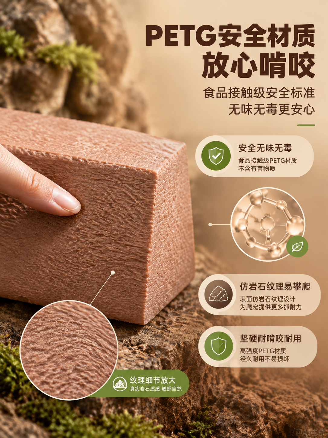 [商品] 使用【图3】背面视角的爬宠躲避屋；保留梯形结构、仿岩… - 图片创意预览