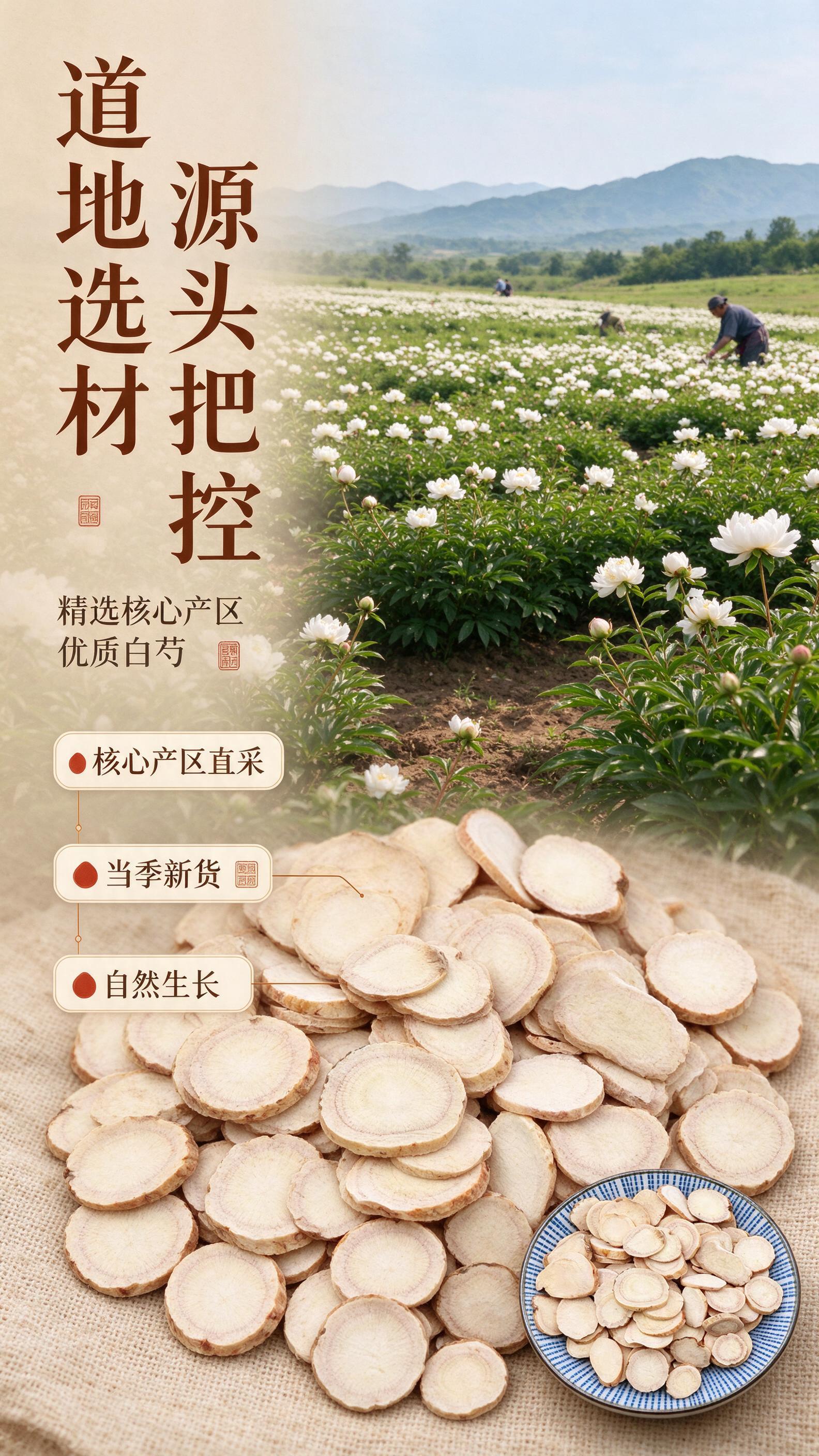 [商品] 使用【图1】白芍片；保留圆片状外形、浅米白至淡棕褐色… - 图片创意预览