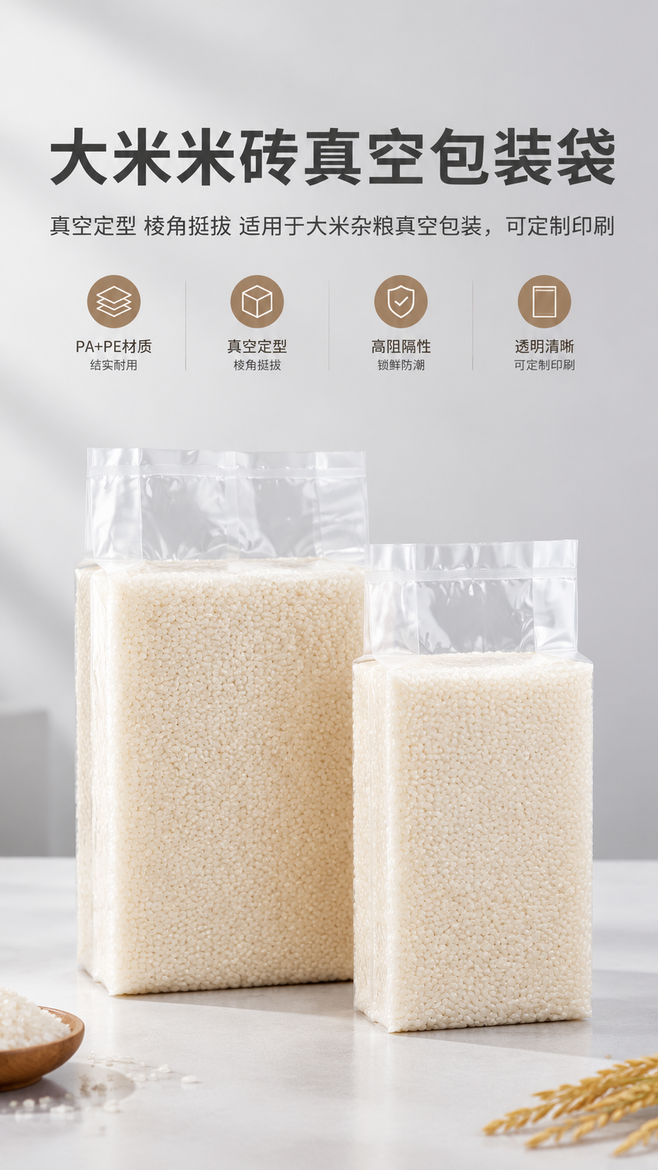[商品] 使用【图1】【图2】中的透明米砖真空包装袋，袋内装有… - 图片创意预览
