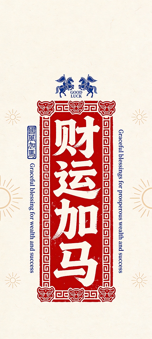 “财运加马” 字样