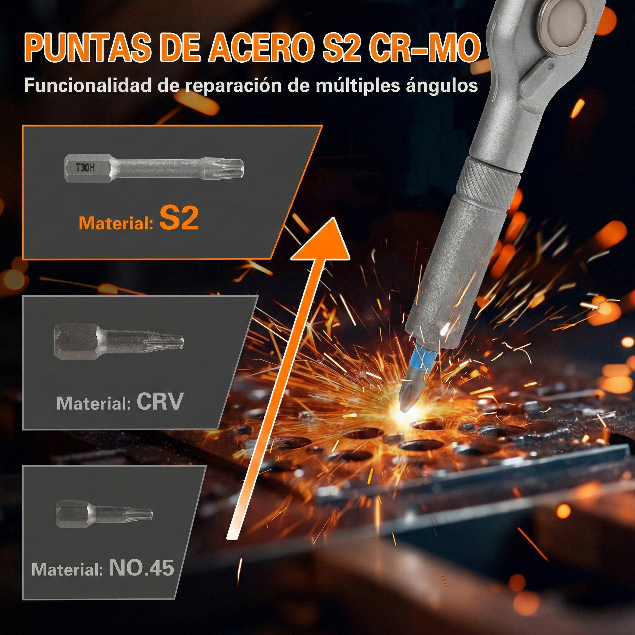 将图片中的英文替换为西班牙语： S2 CR-MO STEEL… - 图片创意预览