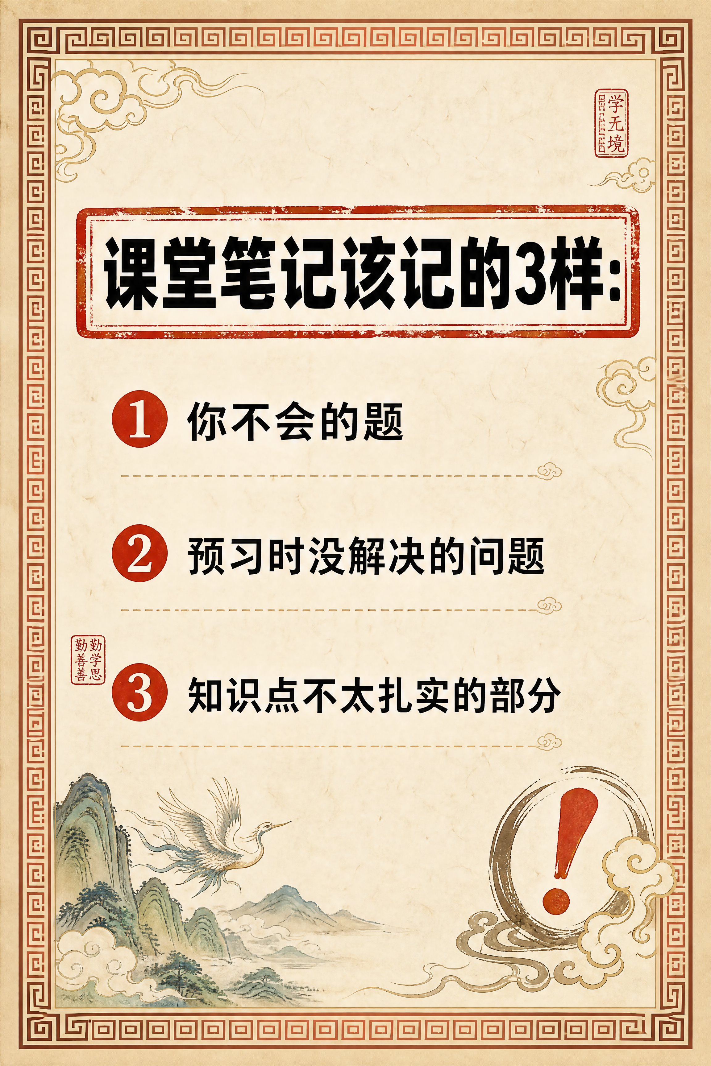 小红书笔记内页，该记什么卡片，国风山海经风格，米黄色宣纸纹理背… - 图片创意预览