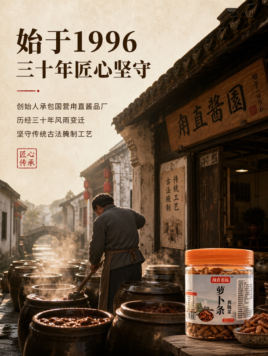 [商品] 使用【图2】罐装萝卜条酱腌菜作为产品点缀；保留罐身标… - 图片创意预览