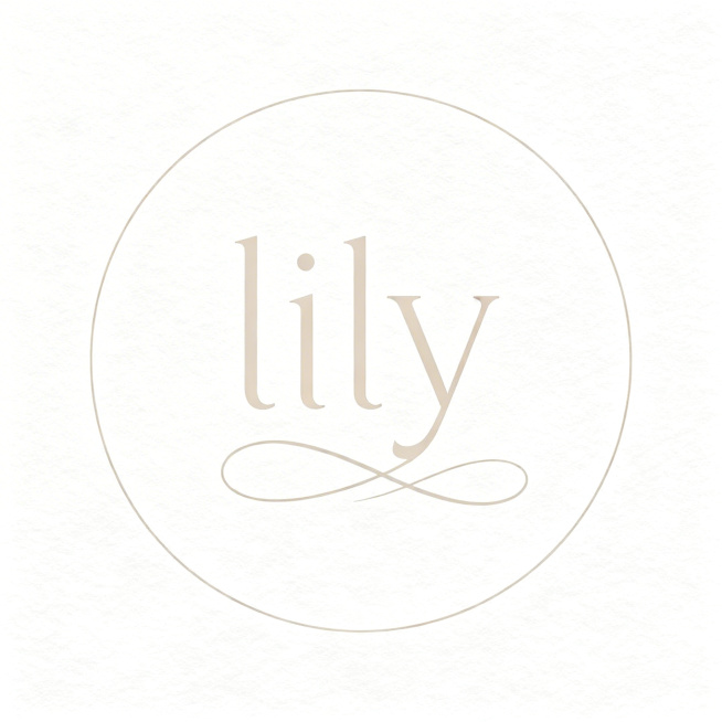 设计一个内衣品牌lily的ins风头像logo，简约高级，优雅柔美，包含文字"lily"，干净精致的女性时尚品牌标志，ins风格，浅色调，极简主义预览效果