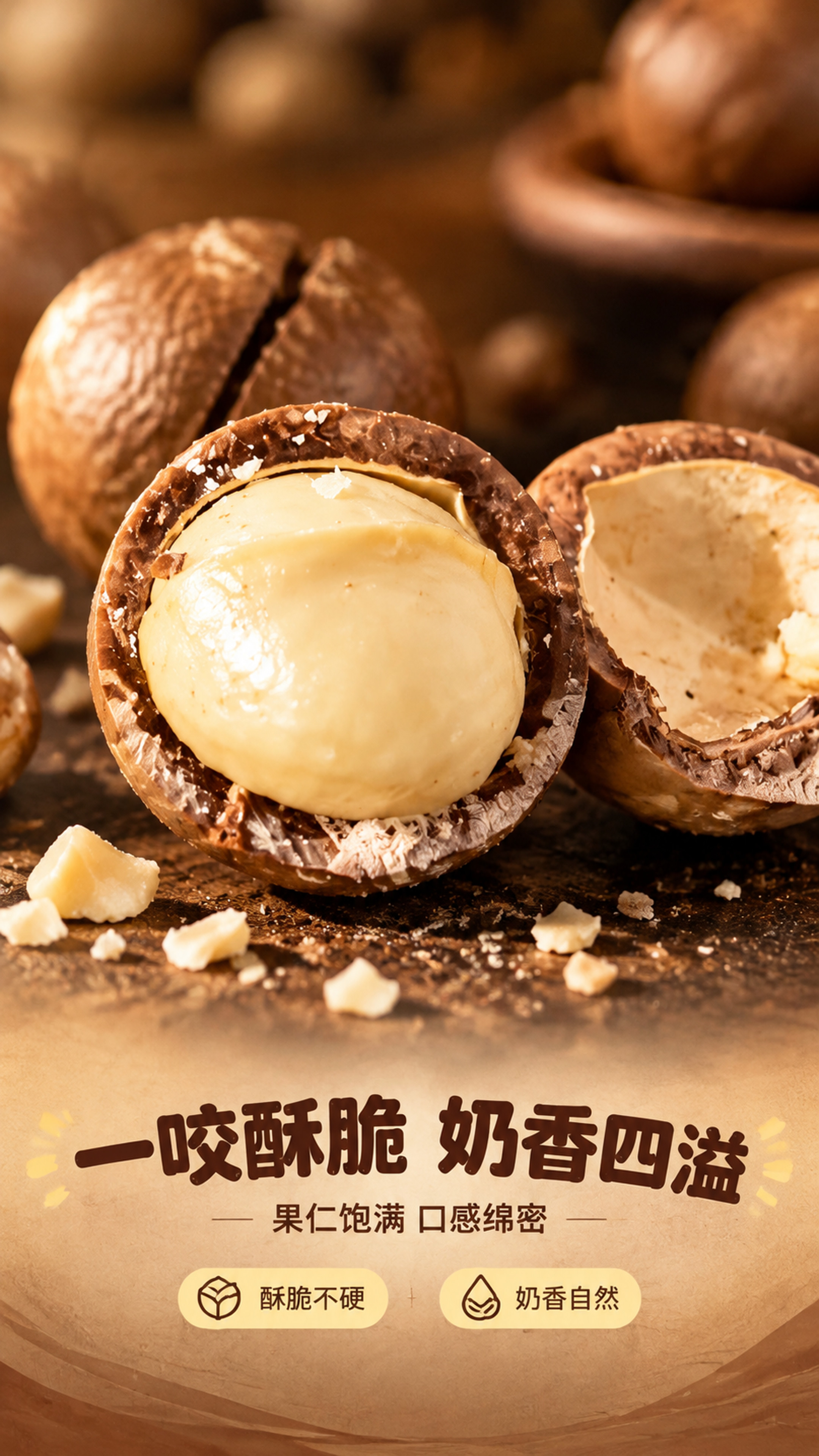[商品] 使用【图1】夏威夷果；保留带壳开口、棕褐色硬壳、奶白… - 图片创意预览