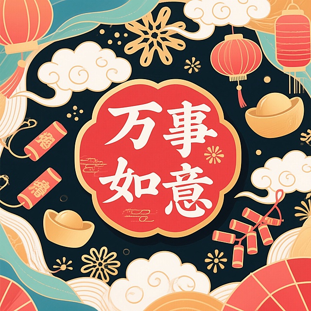 万事如意 ” 设计得喜庆风格   加点装饰