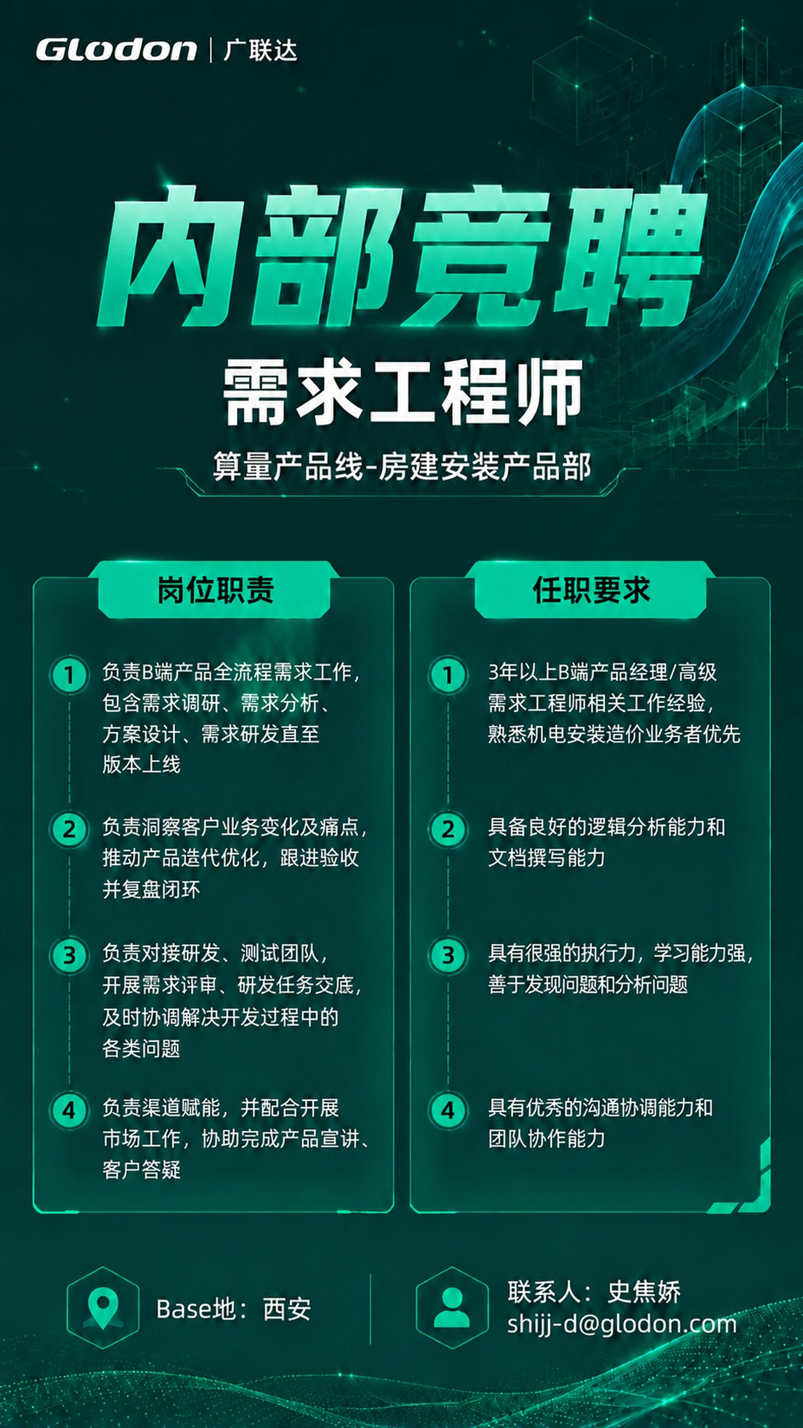 修改这张海报的岗位职责部分文字，保持整体布局、颜色、风格完全不… - 图片创意预览