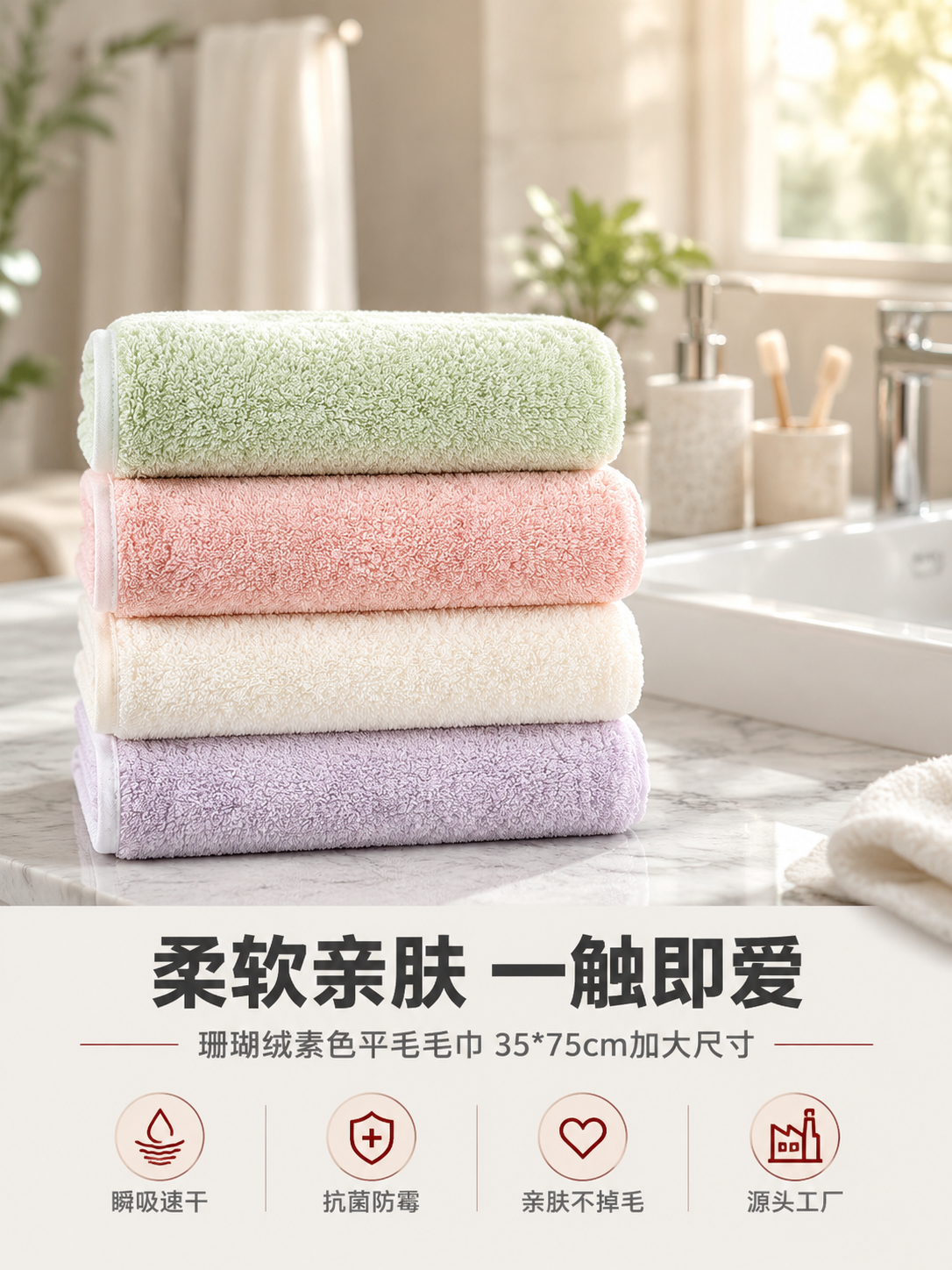 [商品] 使用【图1】珊瑚绒素色平毛毛巾；保留毛巾的珊瑚绒平毛… - 图片创意预览