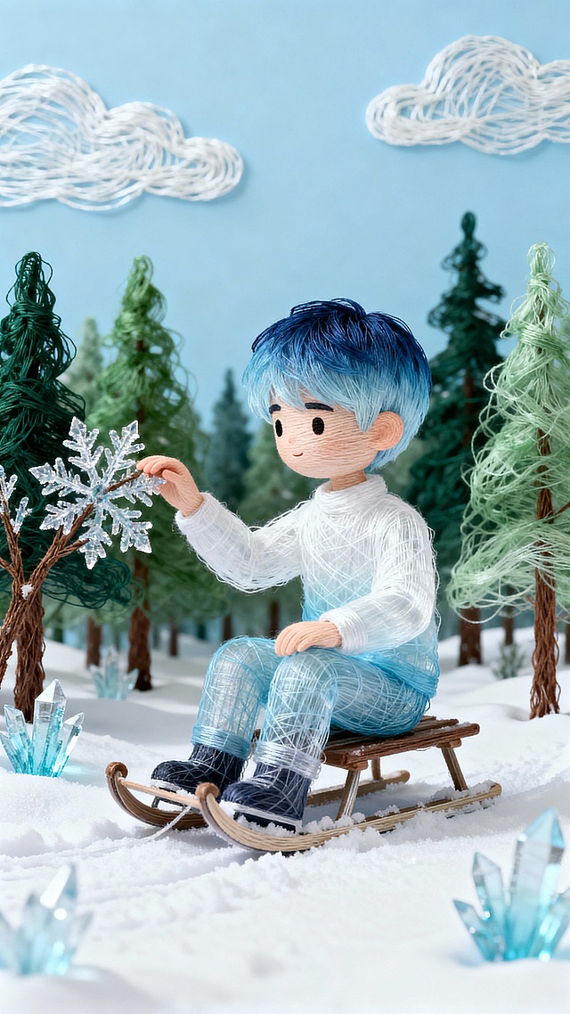 ❄️林海雪原上，少年雪橇轻触冰晶超唯美