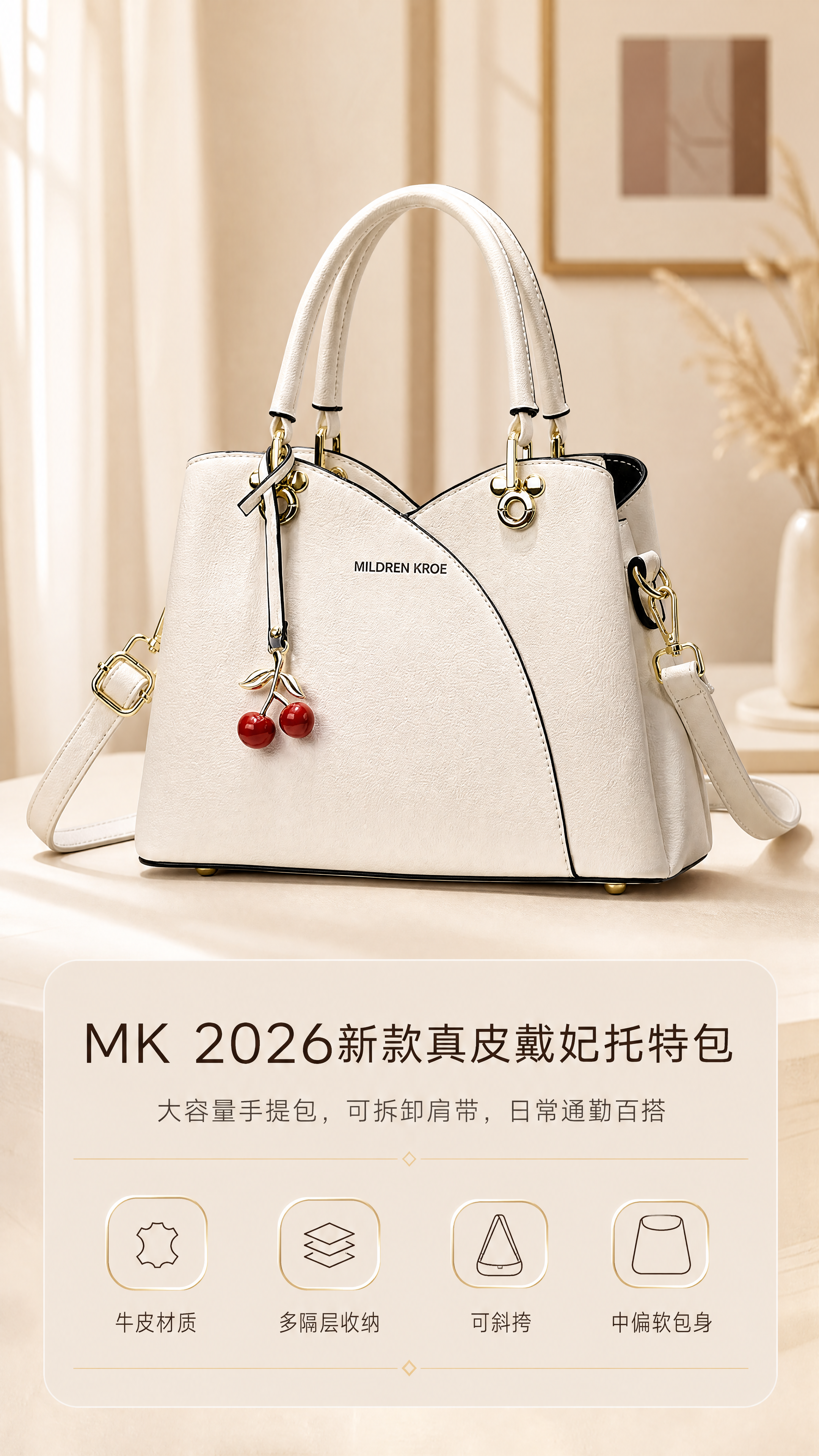 [商品] 使用【图1】米白色MILDREN KROE MK真皮… - 图片创意预览
