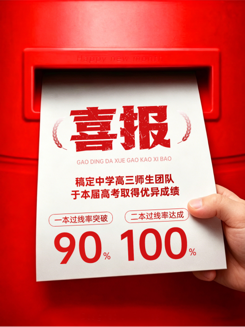 高考成绩喜报红色大字风小红书封面预览效果