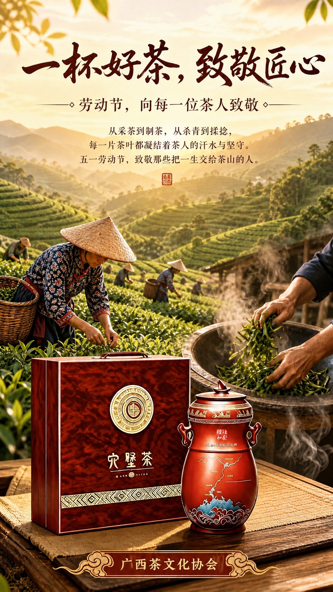 移除画面中的茶杯（茶盏及其杯垫），并自然修复其所在区域的茶席桌… - 图片创意预览