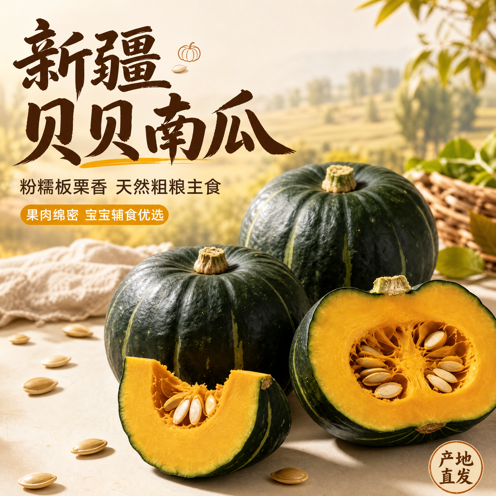 [主图-1] 首图点击率 新疆贝贝南瓜 粉糯板栗香 食欲诱惑。… - 图片创意预览