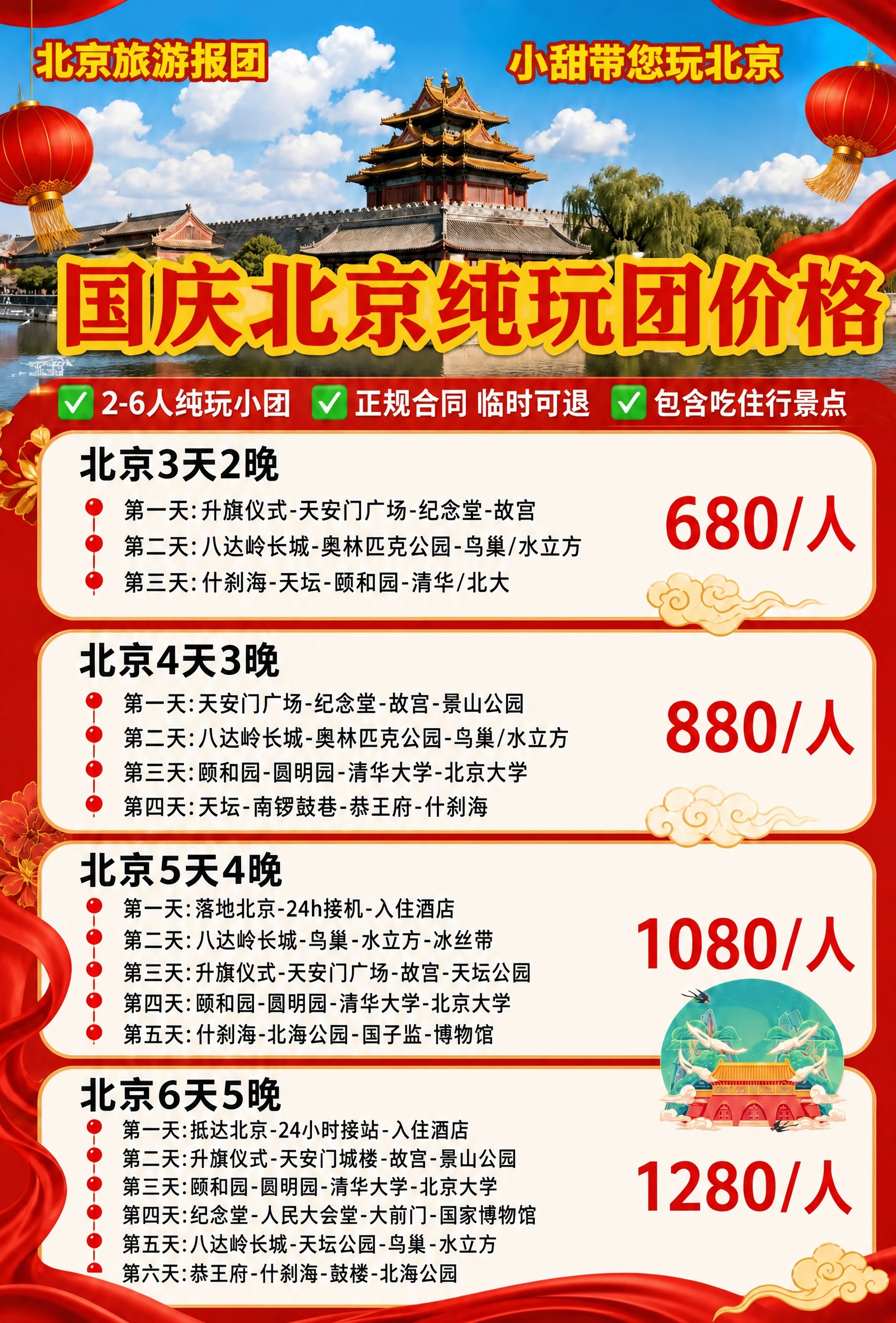 基于参考图修改：将右上角文字"导游啊柚带您玩北京"改为"小甜带… - 图片创意预览
