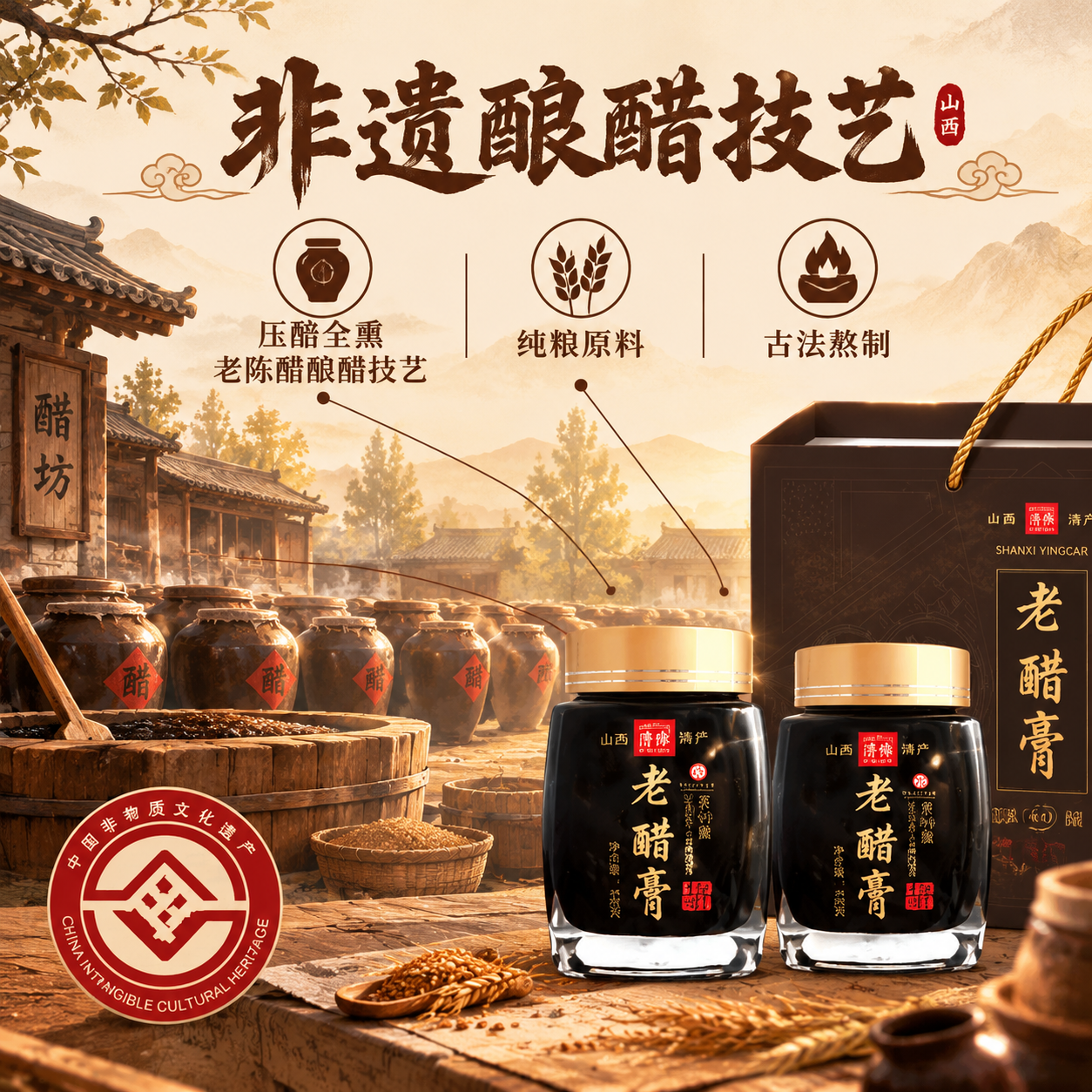 [主图-2] 产地溯源与工艺卖点图，核心任务是建立信任，展示山… - 图片创意预览