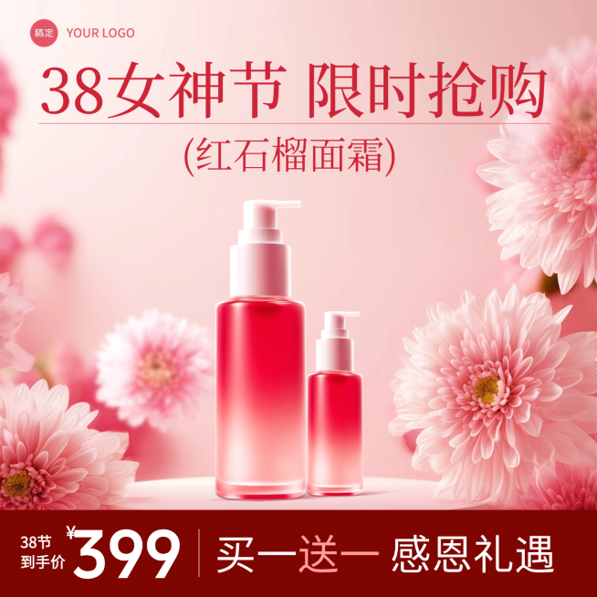 妇女节电商美妆产品展示营销-电商主图预览效果