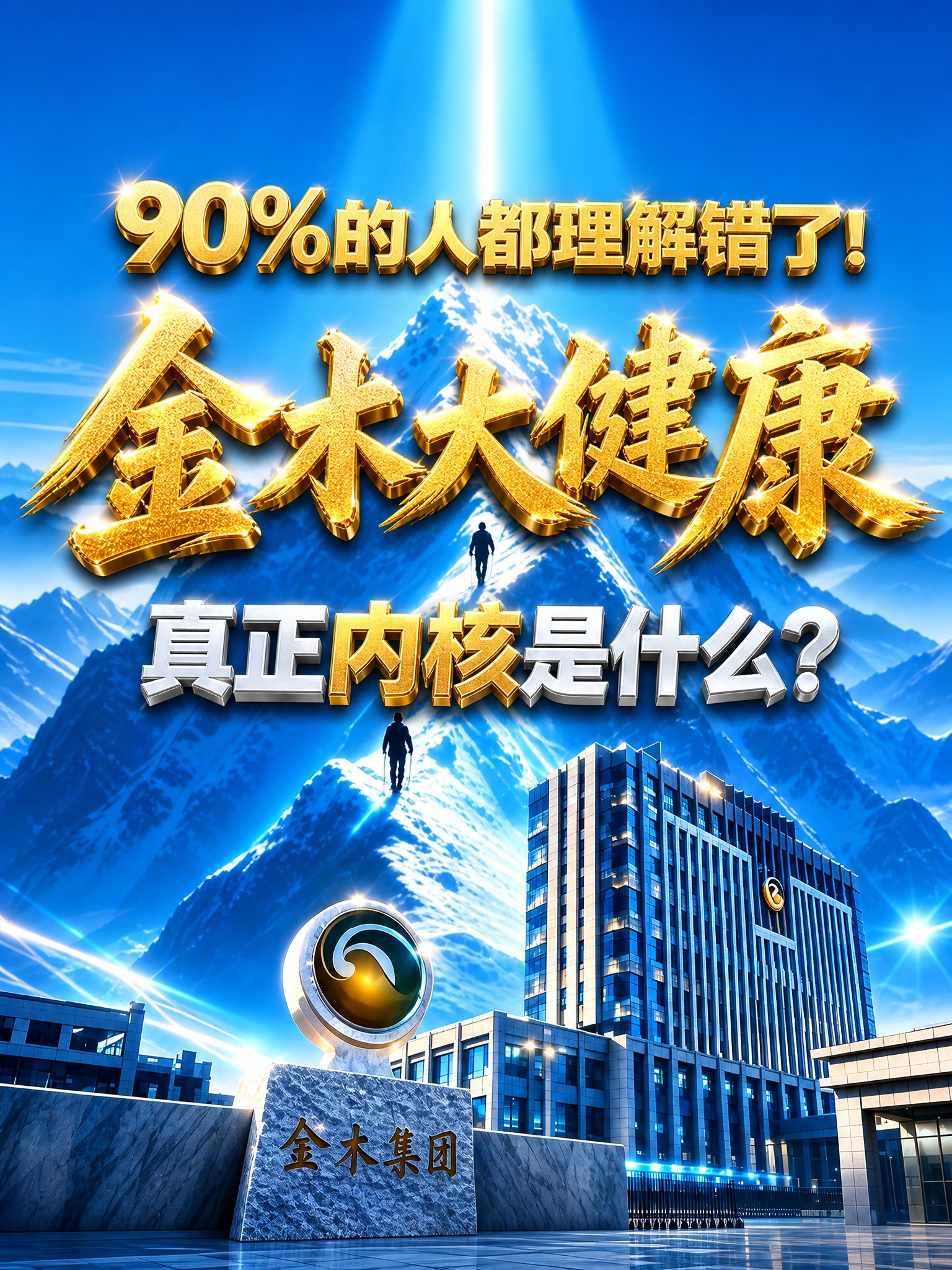 修改图1的金木大健康海报：1. 底图保持蓝色调，只调得更明亮通… - 图片创意预览